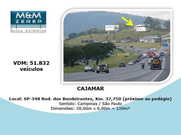 Painel Rodoviário e Front Light Rodovia dos Bandeirantes SP-348 Imagem