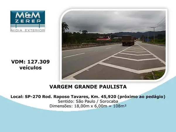 Painel Rodoviário e Front Light Rodovia Raposo Tavares SP-270 Imagem